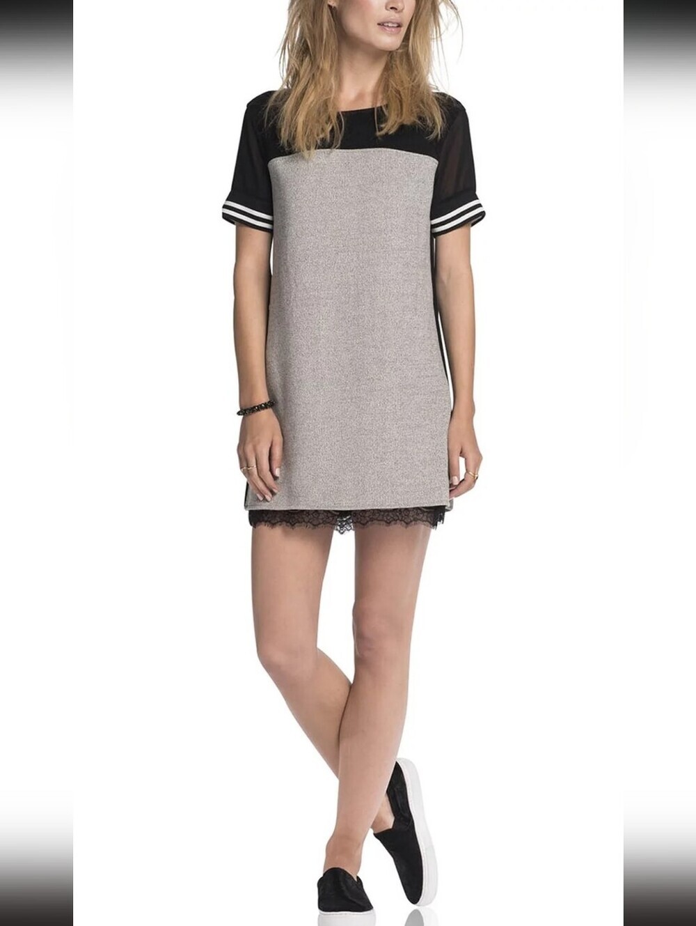 Maison Scotch Baseball Inspired Mesh & Sweat Mixed Dress (2015)